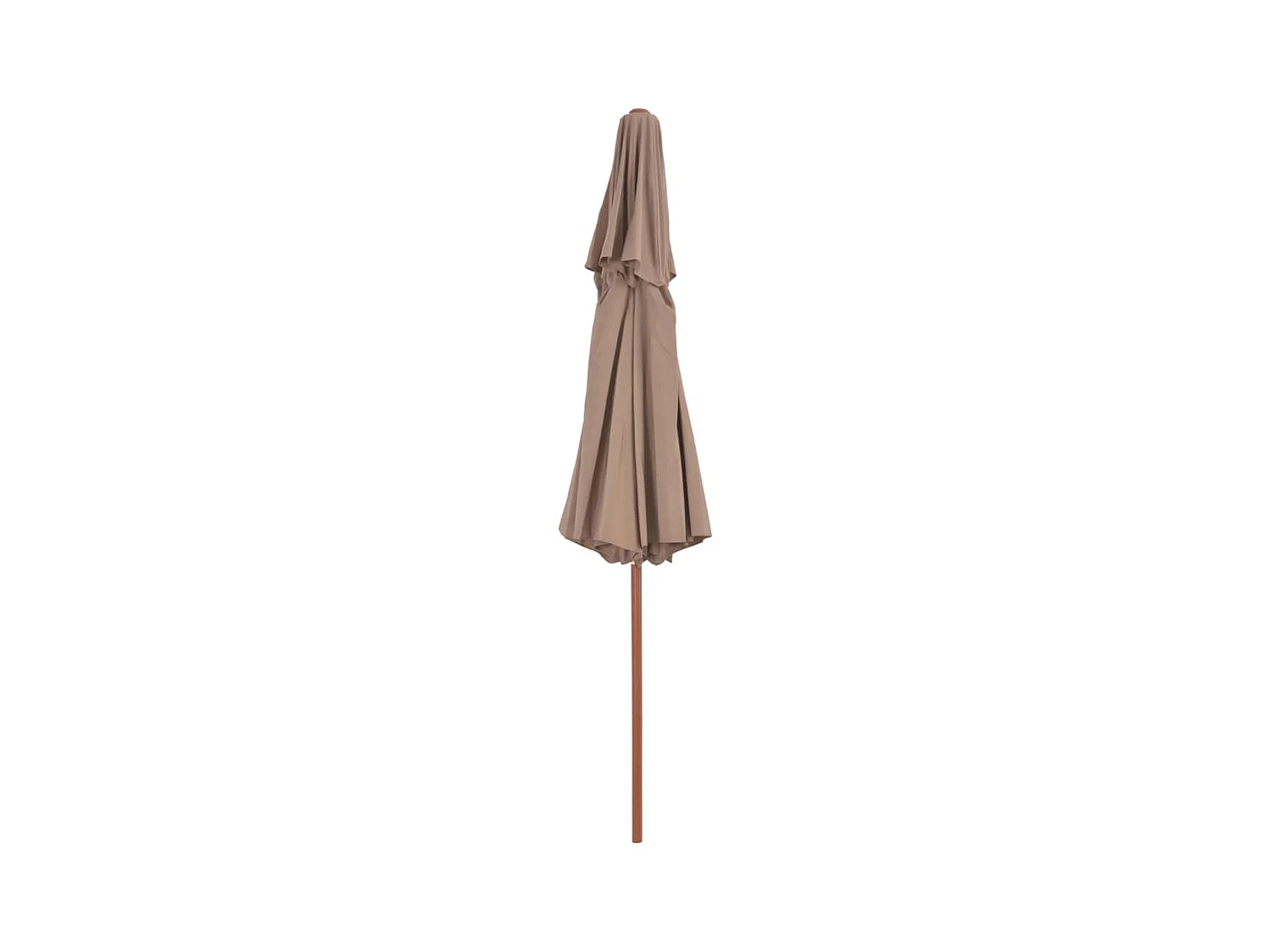 Parasol double avec mât en bois 270cm Taupe