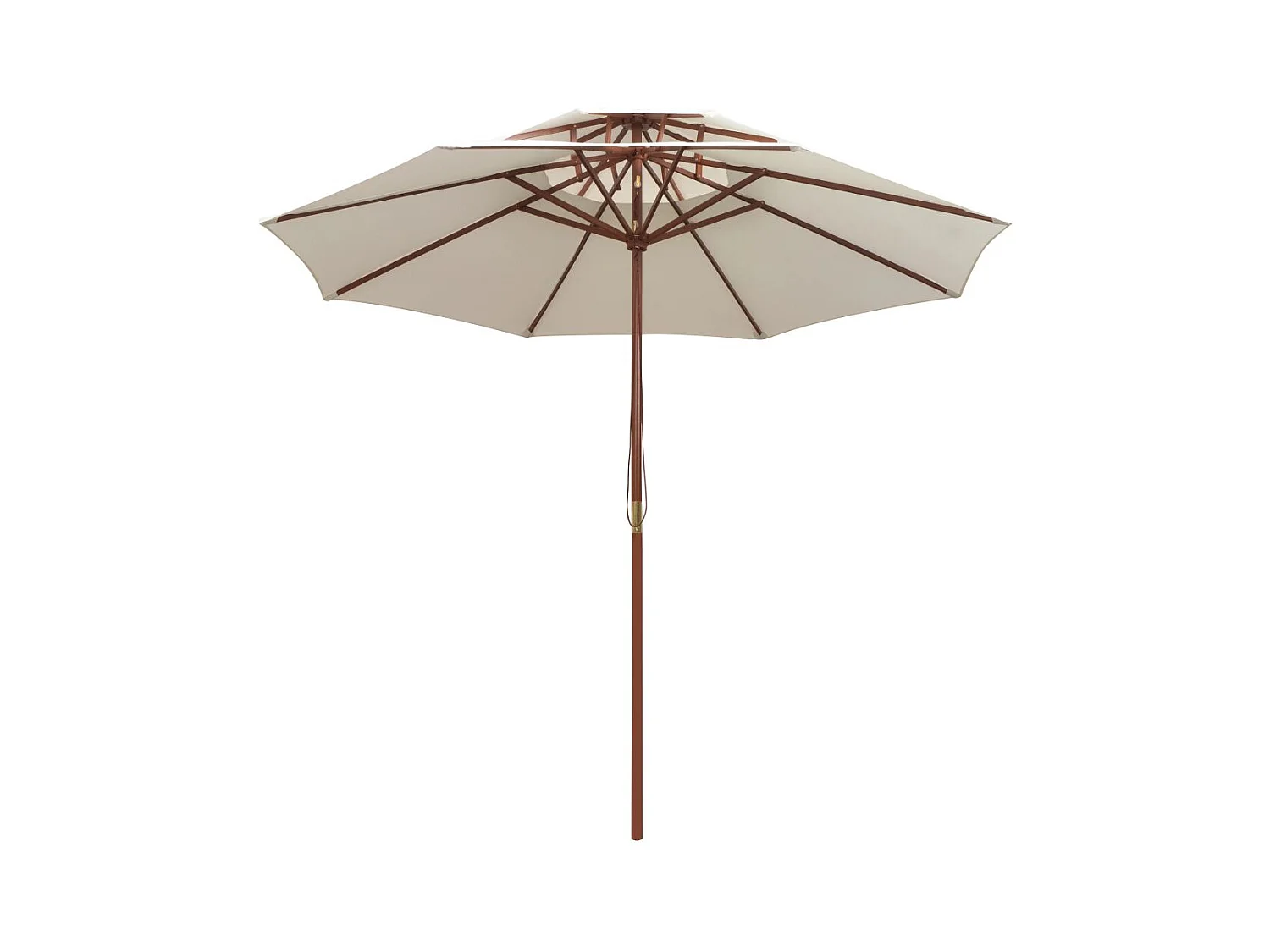 Parasol de terrasse 270x270 Poteau en bois Blanc crème