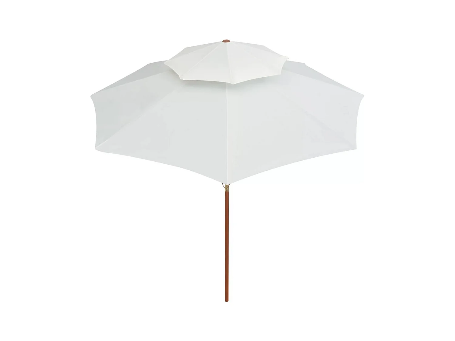 Parasol de terrasse 270x270 Poteau en bois Blanc crème