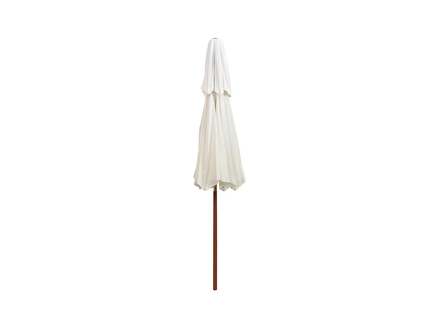 Parasol de terrasse 270x270 Poteau en bois Blanc crème