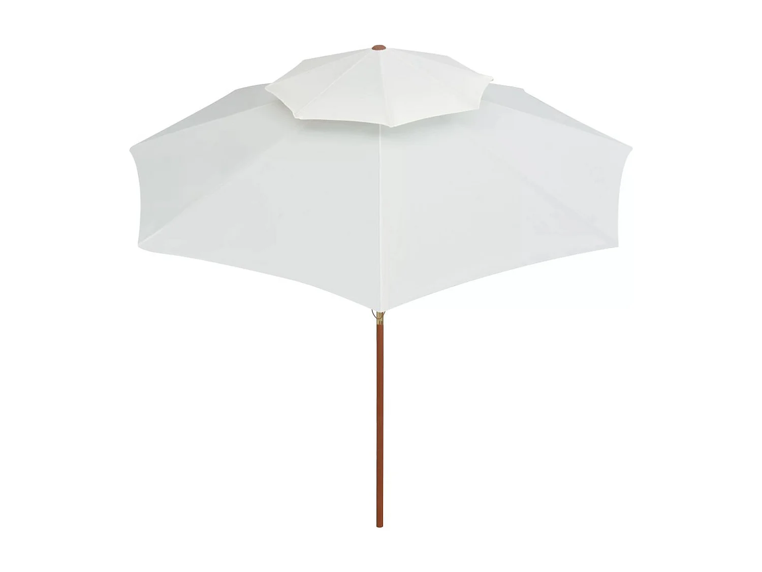 Parasol de terrasse 270x270 Poteau en bois Blanc crème