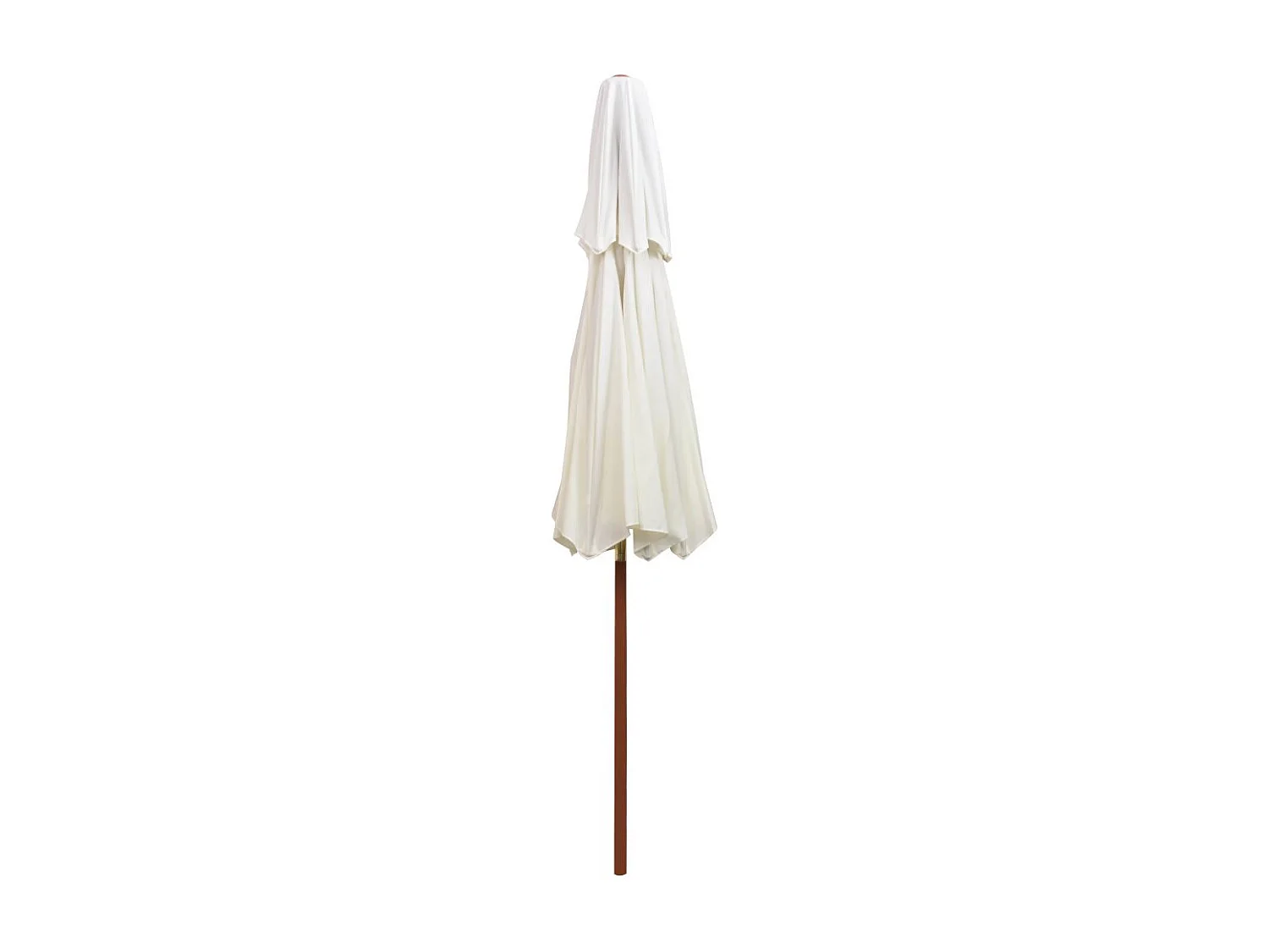 Parasol de terrasse 270x270 Poteau en bois Blanc crème