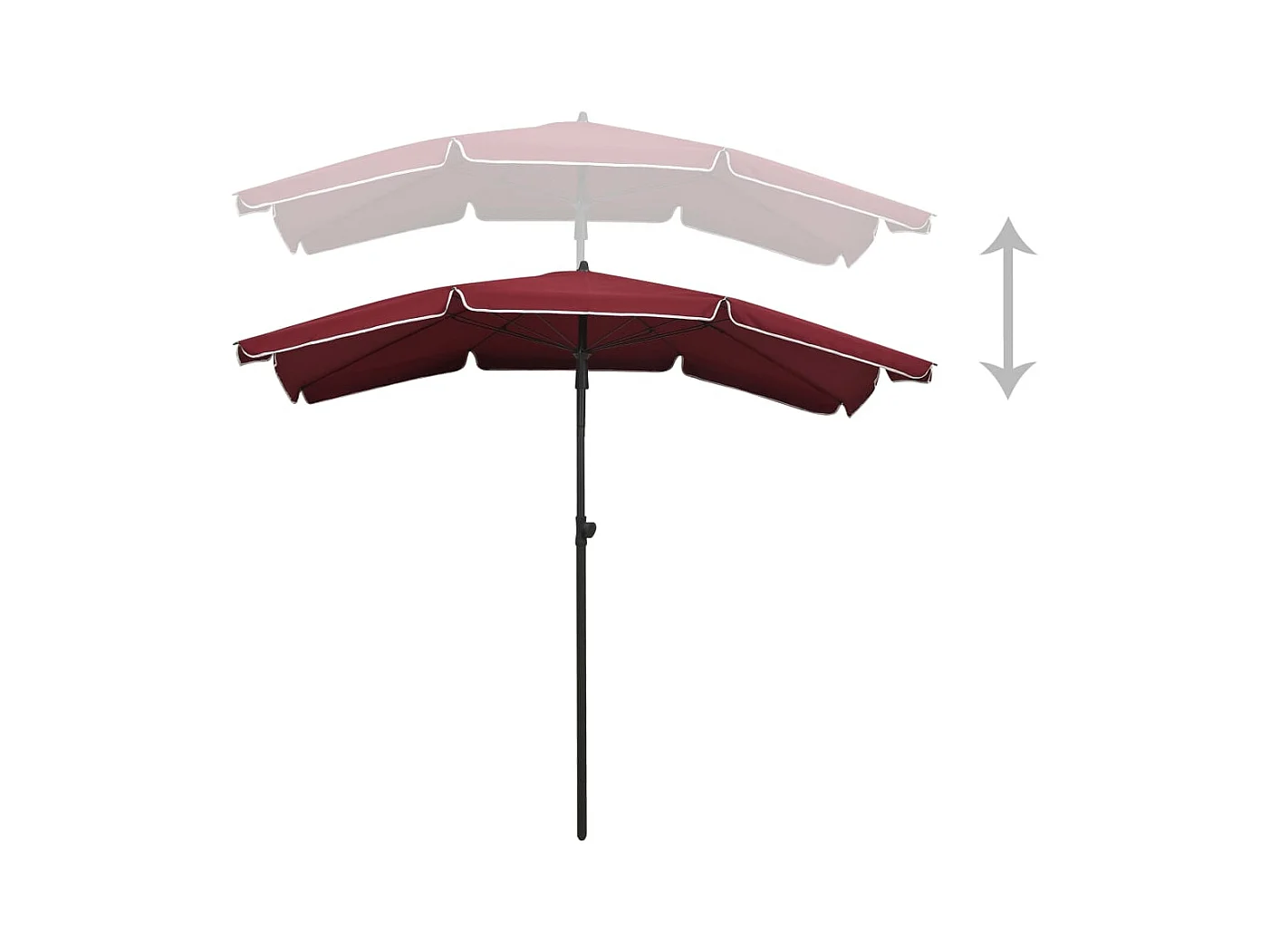 Parasol de jardin avec mât 200x130 Rouge bordeaux