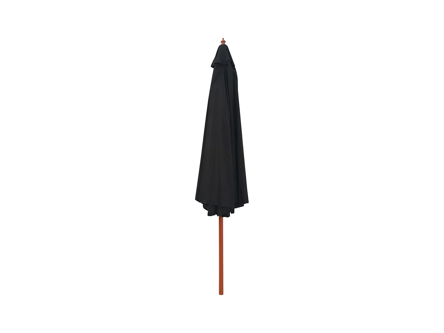 Parasol d'extérieur avec mât en bois 350cm Noir