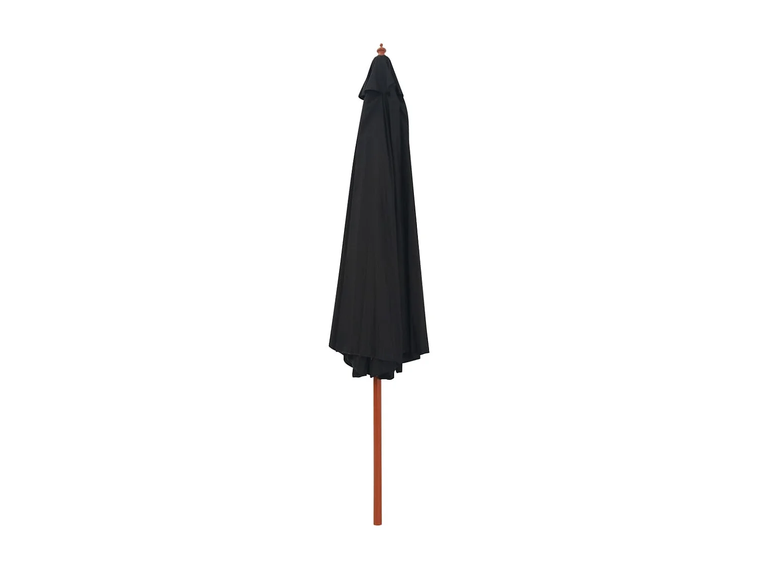 Parasol d'extérieur avec mât en bois 350cm Noir
