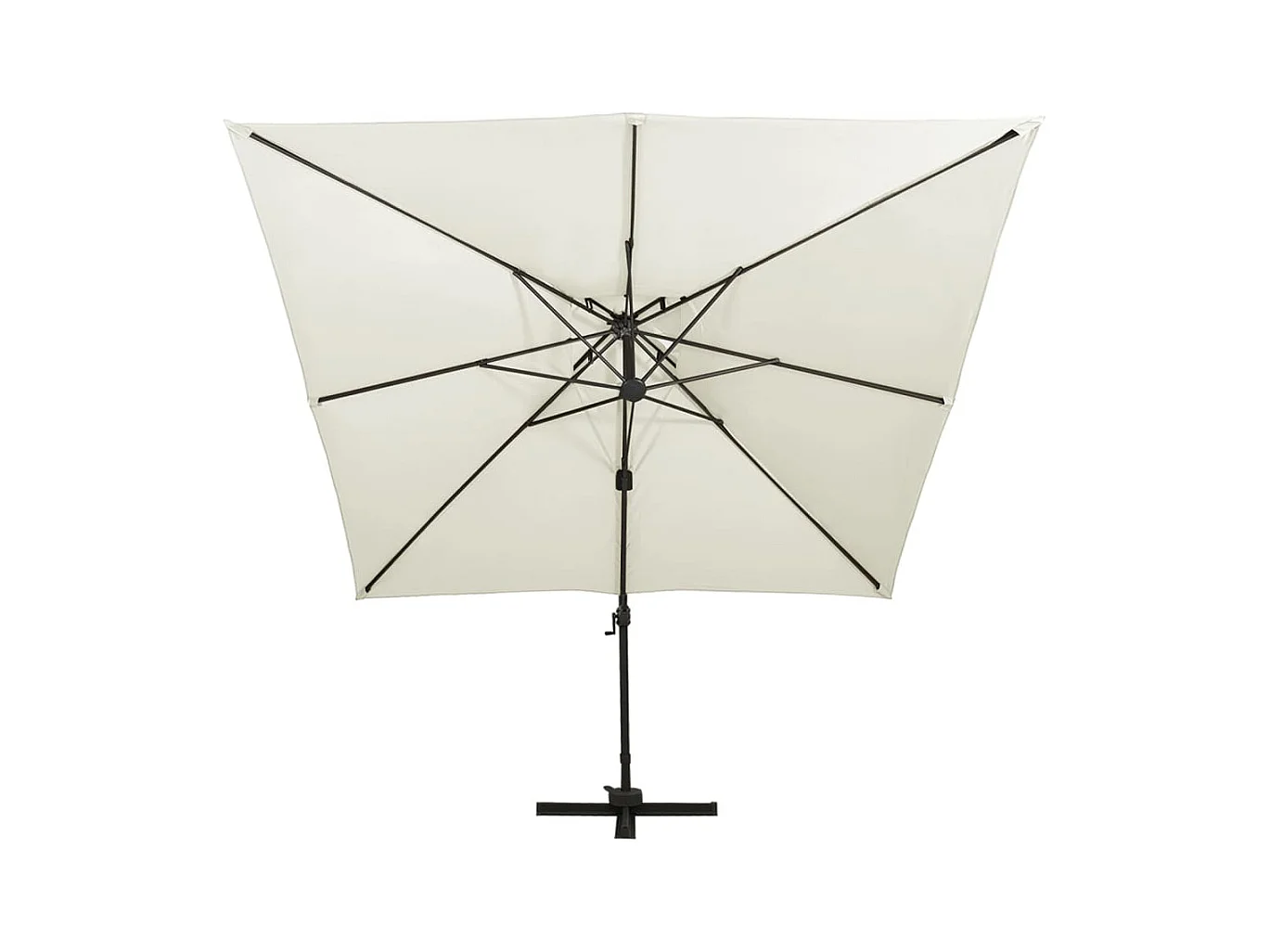 Parasol déporté à double toit 300x300 Sable