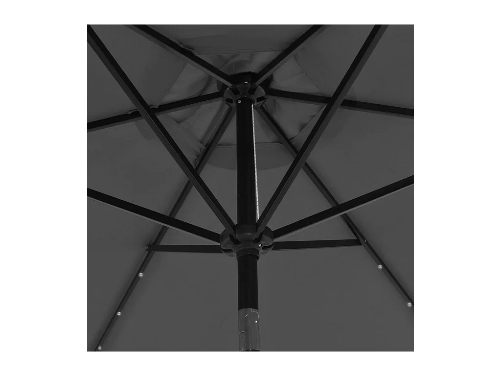Parasol d'extérieur avec LED et mât en acier 300cm Anthracite