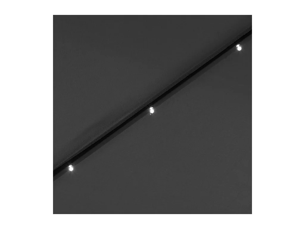 Parasol d'extérieur avec LED et mât en acier 300cm Anthracite