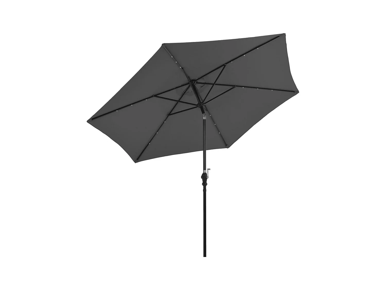 Parasol d'extérieur avec LED et mât en acier 300cm Anthracite