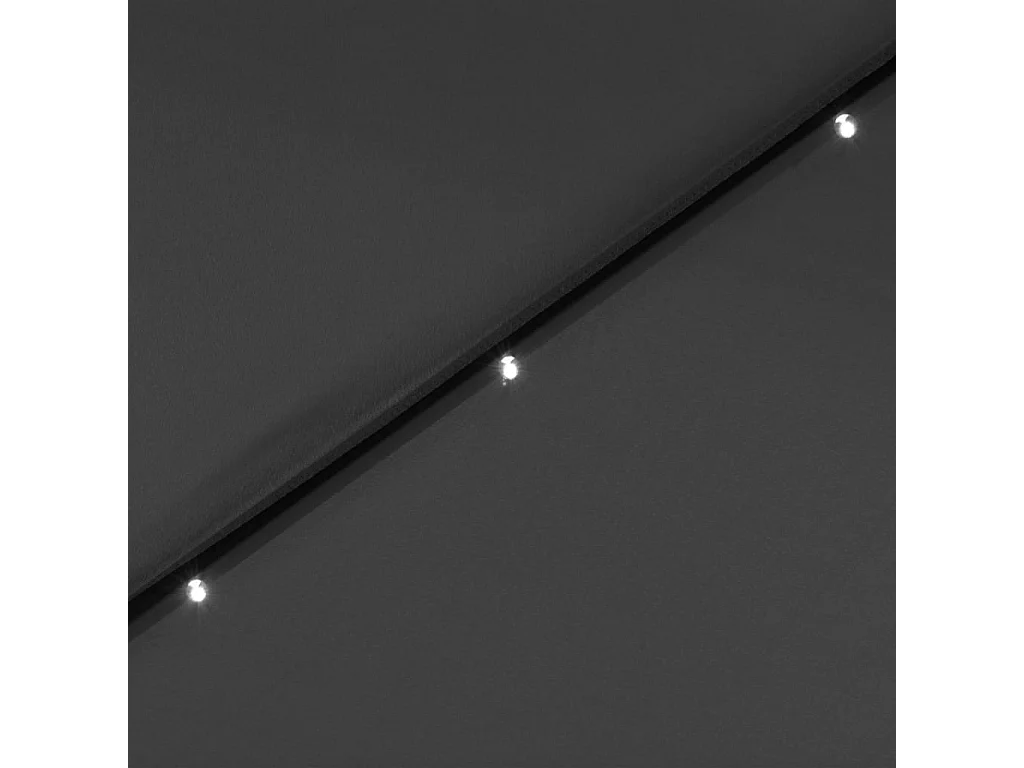 Parasol d'extérieur avec LED et mât en acier 300cm Anthracite