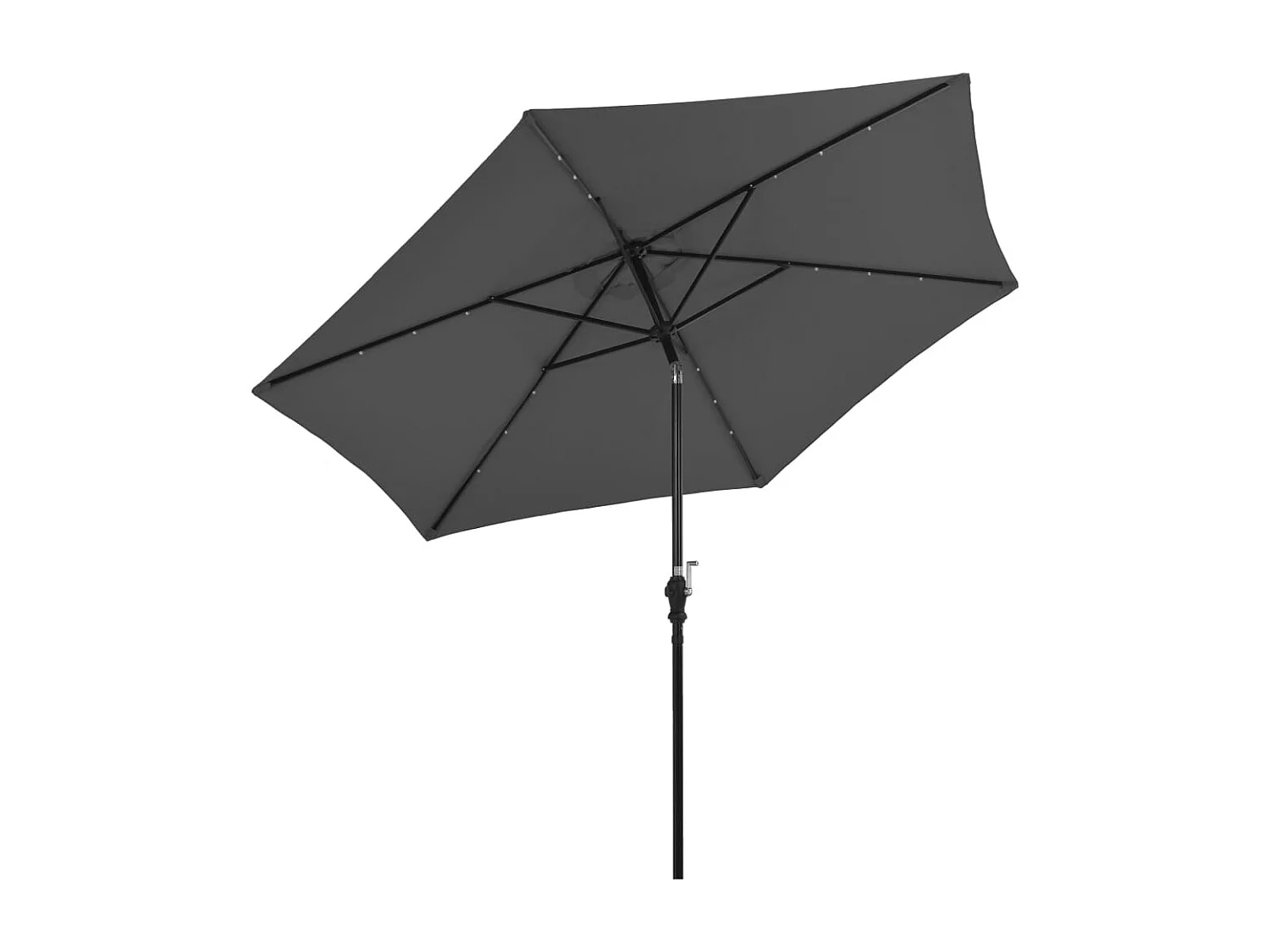 Parasol d'extérieur avec LED et mât en acier 300cm Anthracite