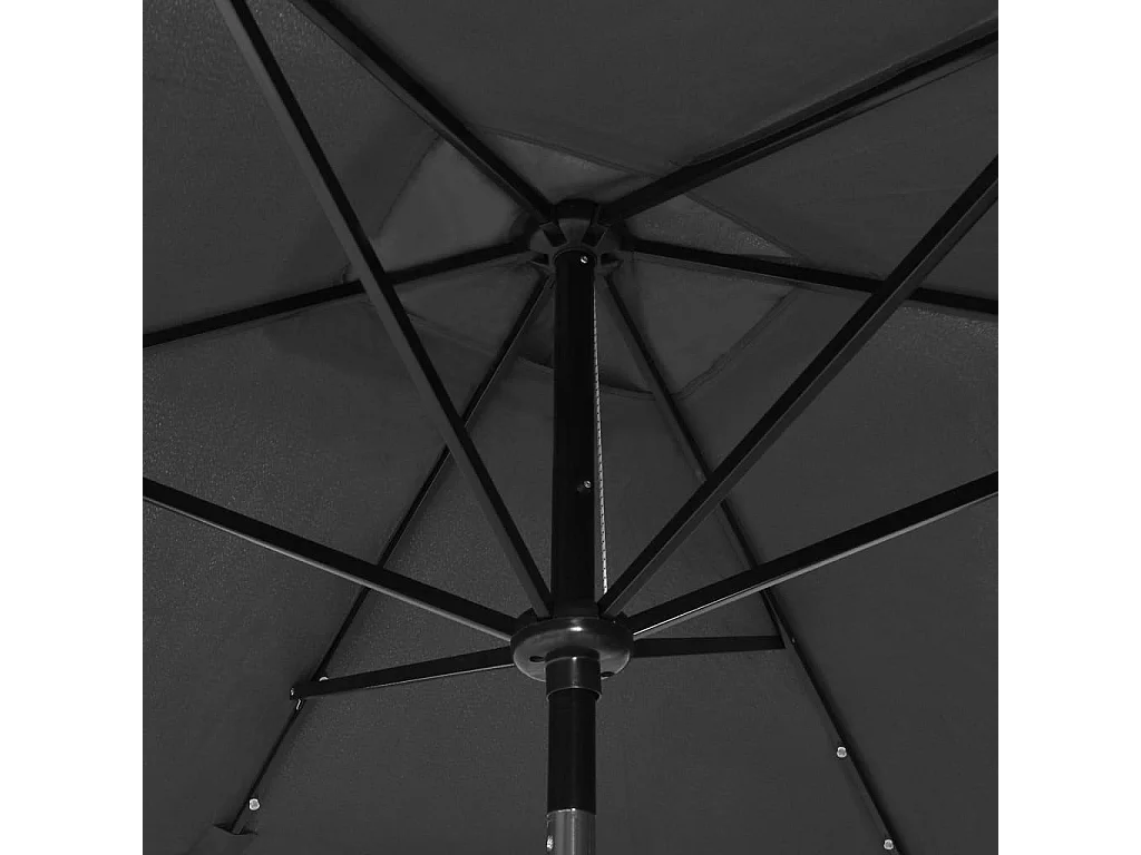 Parasol avec LED et mât en acier Anthracite 2x3 m