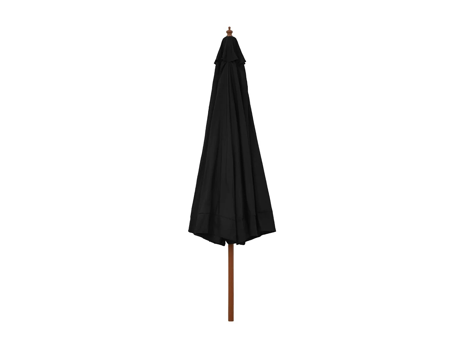 Parasol d'extérieur avec mât en bois 330cm Noir