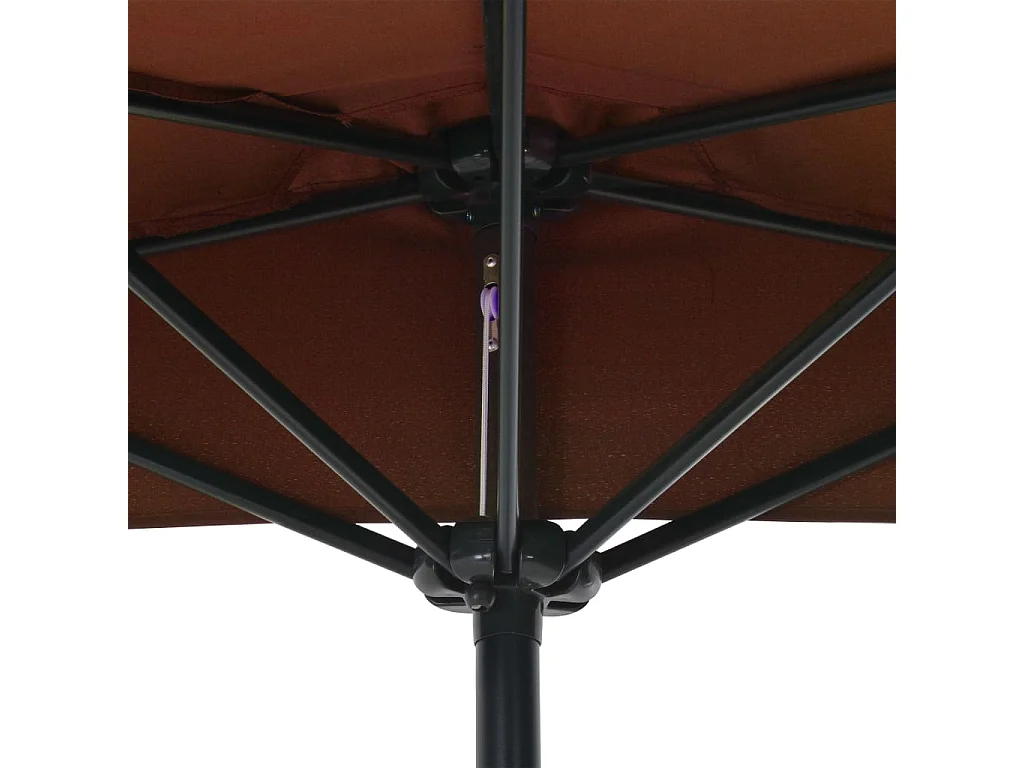 Parasol de balcon et mât en aluminium Terre cuite 270x135x245