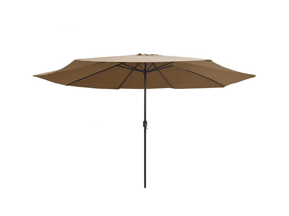 Parasol d'extérieur avec mât en métal 400cm Taupe