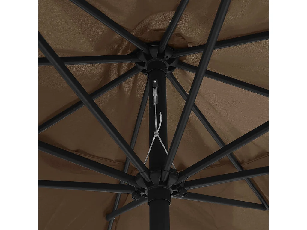 Parasol d'extérieur avec mât en métal 400cm Taupe