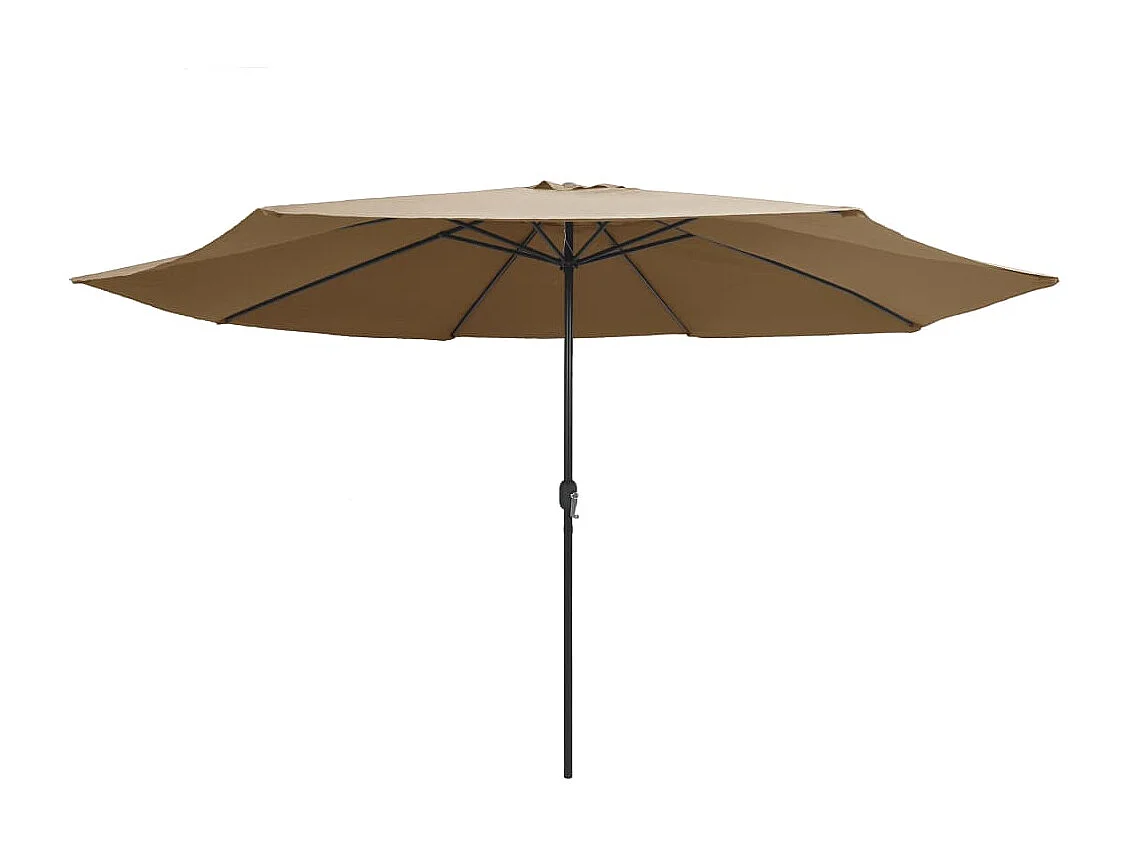 Parasol d'extérieur avec mât en métal 400cm Taupe