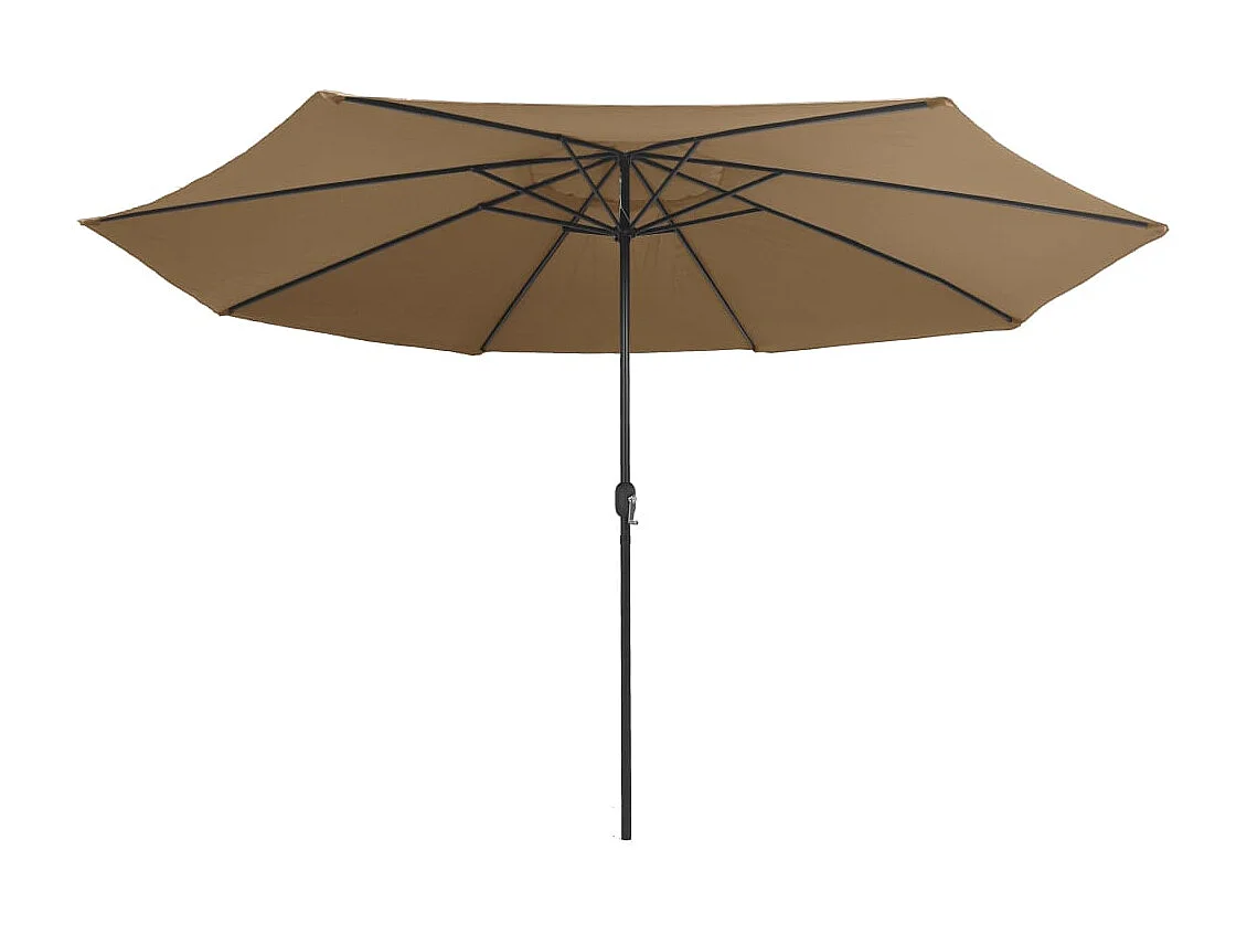 Parasol d'extérieur avec mât en métal 400cm Taupe