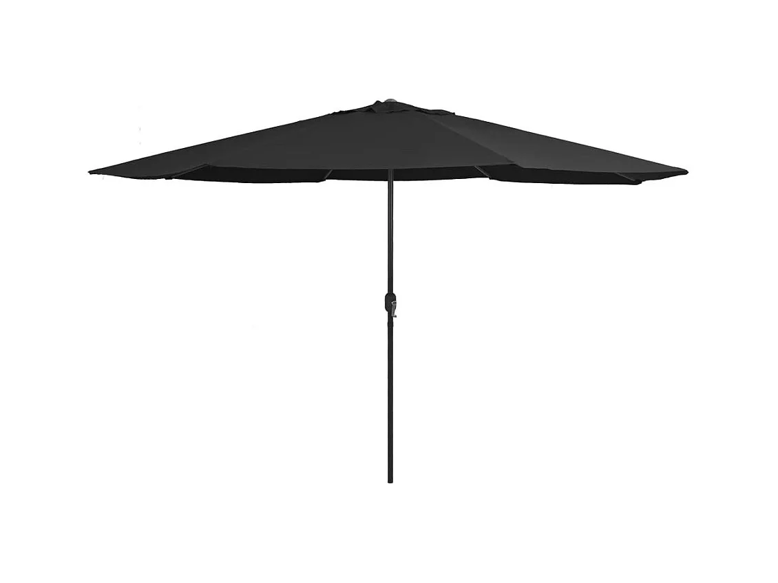 Parasol d'extérieur avec mât en métal 400cm Noir