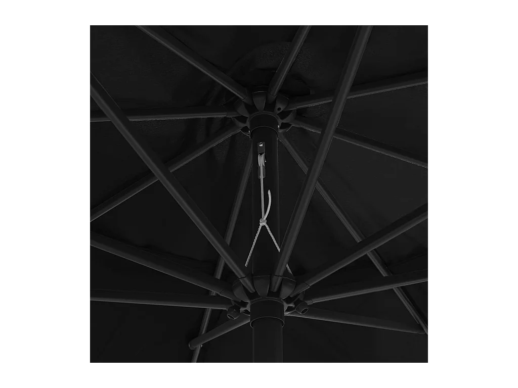 Parasol d'extérieur avec mât en métal 400cm Noir