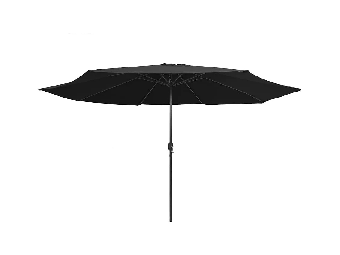 Parasol d'extérieur avec mât en métal 400cm Noir