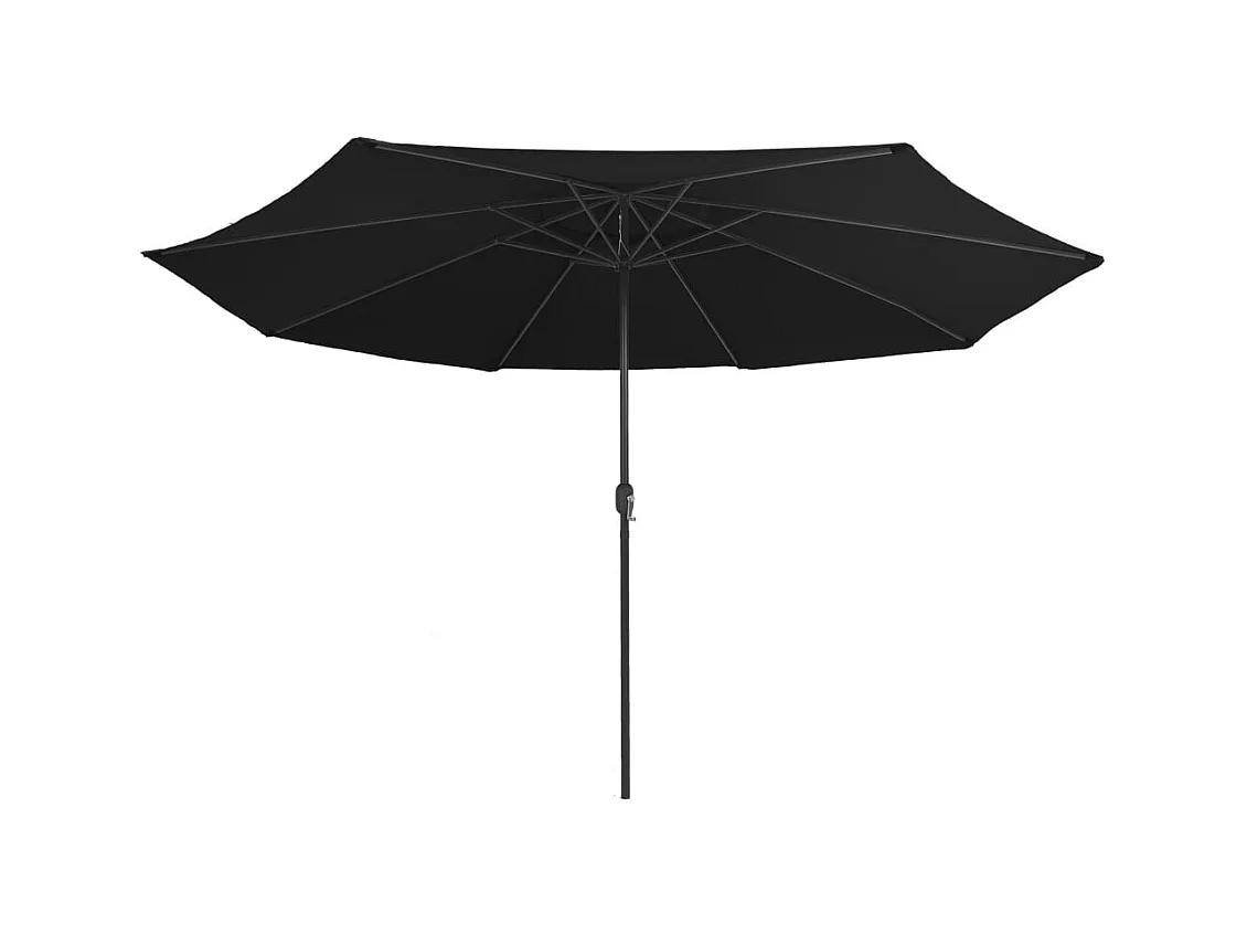 Parasol d'extérieur avec mât en métal 400cm Noir