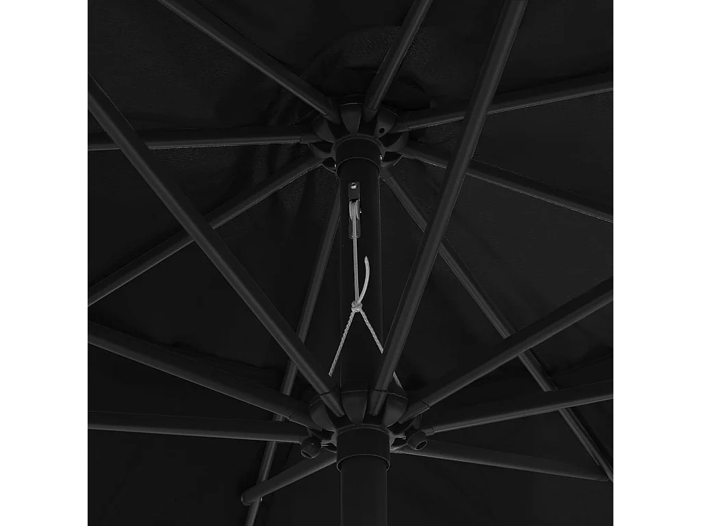 Parasol d'extérieur avec mât en métal 400cm Noir