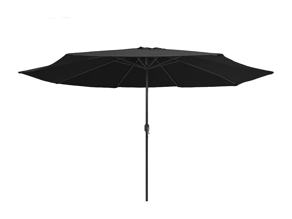 Parasol d'extérieur avec mât en métal 400cm Noir