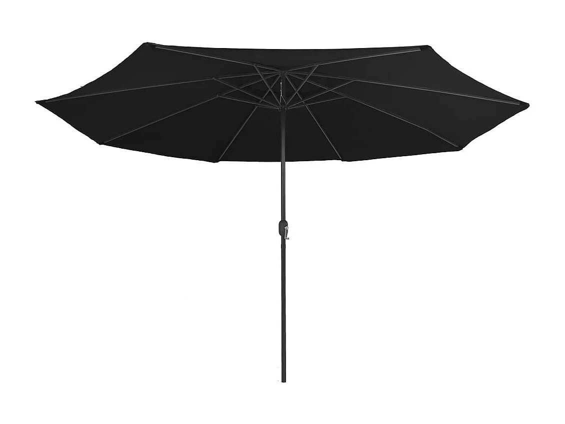 Parasol d'extérieur avec mât en métal 400cm Noir