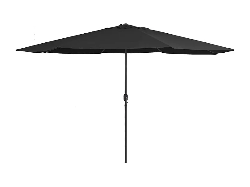 Parasol d'extérieur avec mât en métal 400cm Noir