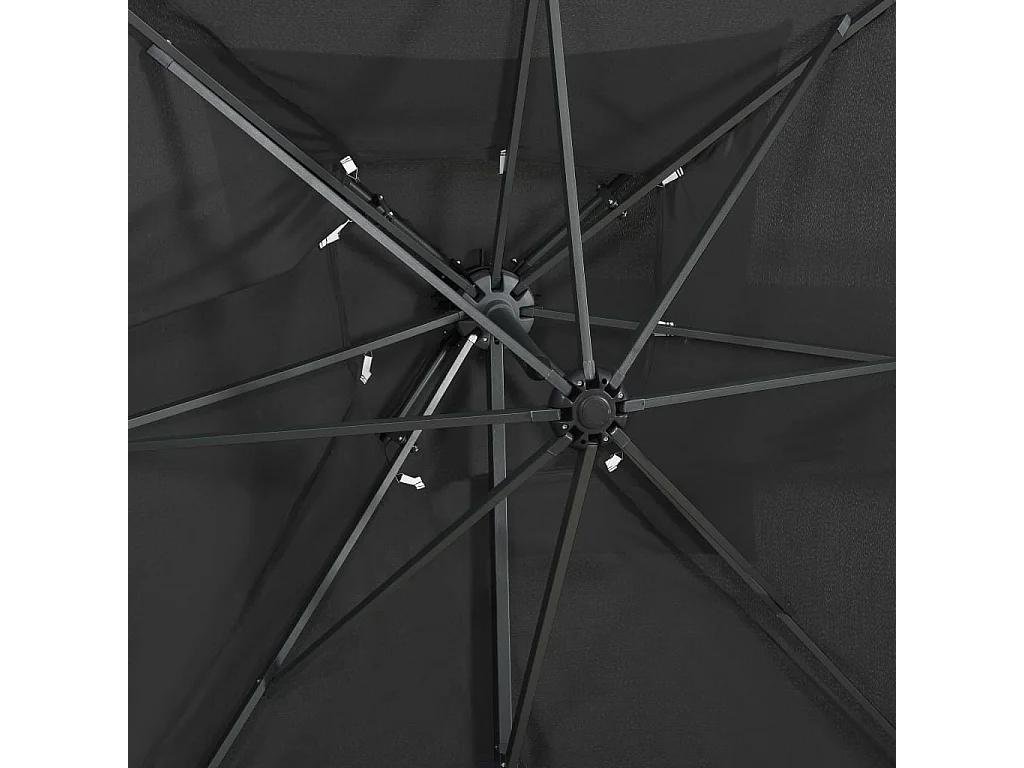 Parasol déporté à double toit Anthracite 250x250