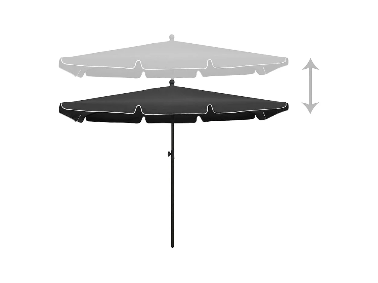 Parasol de jardin avec mât 210x140 Anthracite