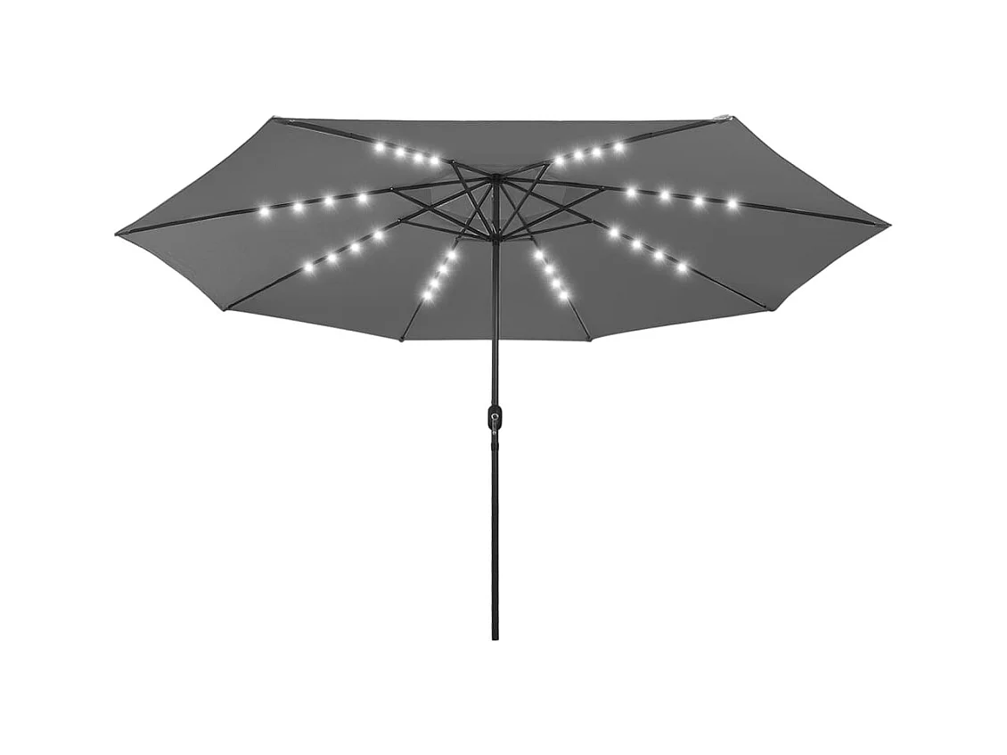 Parasol d'extérieur avec LED et mât en métal 400cm Anthracite