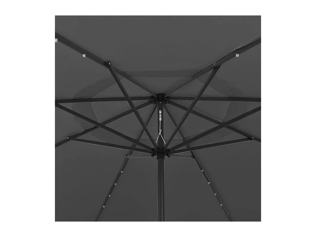 Parasol d'extérieur avec LED et mât en métal 400cm Anthracite