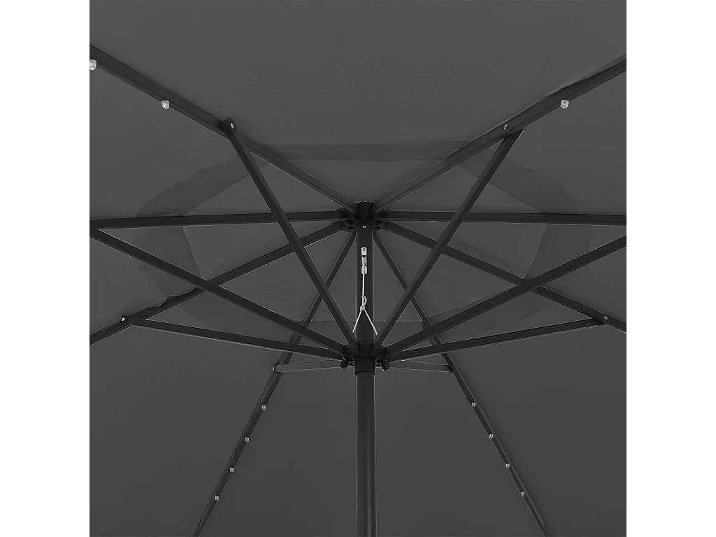 Parasol d'extérieur avec LED et mât en métal 400cm Anthracite