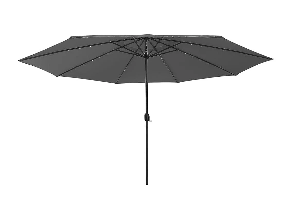 Parasol d'extérieur avec LED et mât en métal 400cm Anthracite