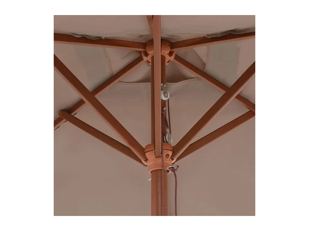 Parasol avec mât en bois 150x200 Taupe