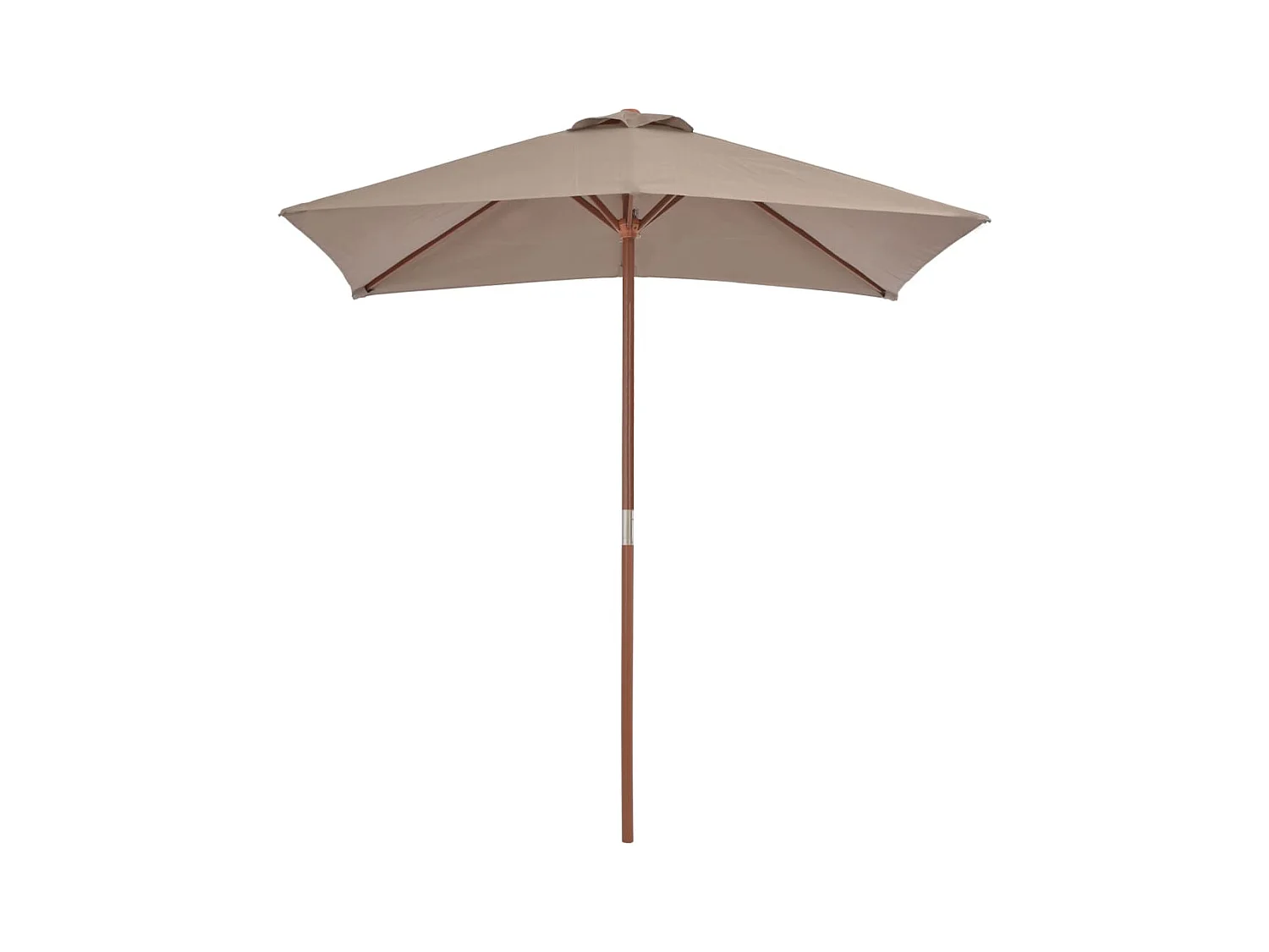 Parasol avec mât en bois 150x200 Taupe