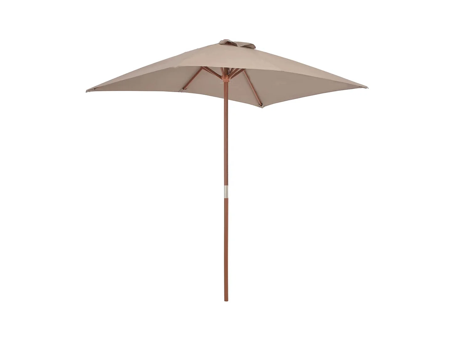 Parasol avec mât en bois 150x200 Taupe