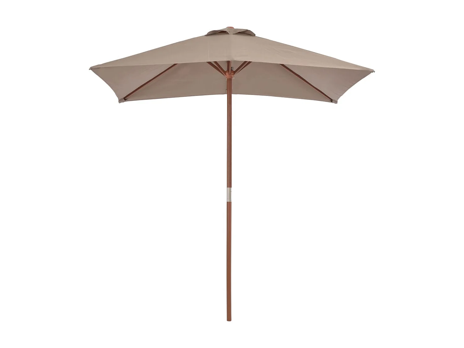 Parasol avec mât en bois 150x200 Taupe