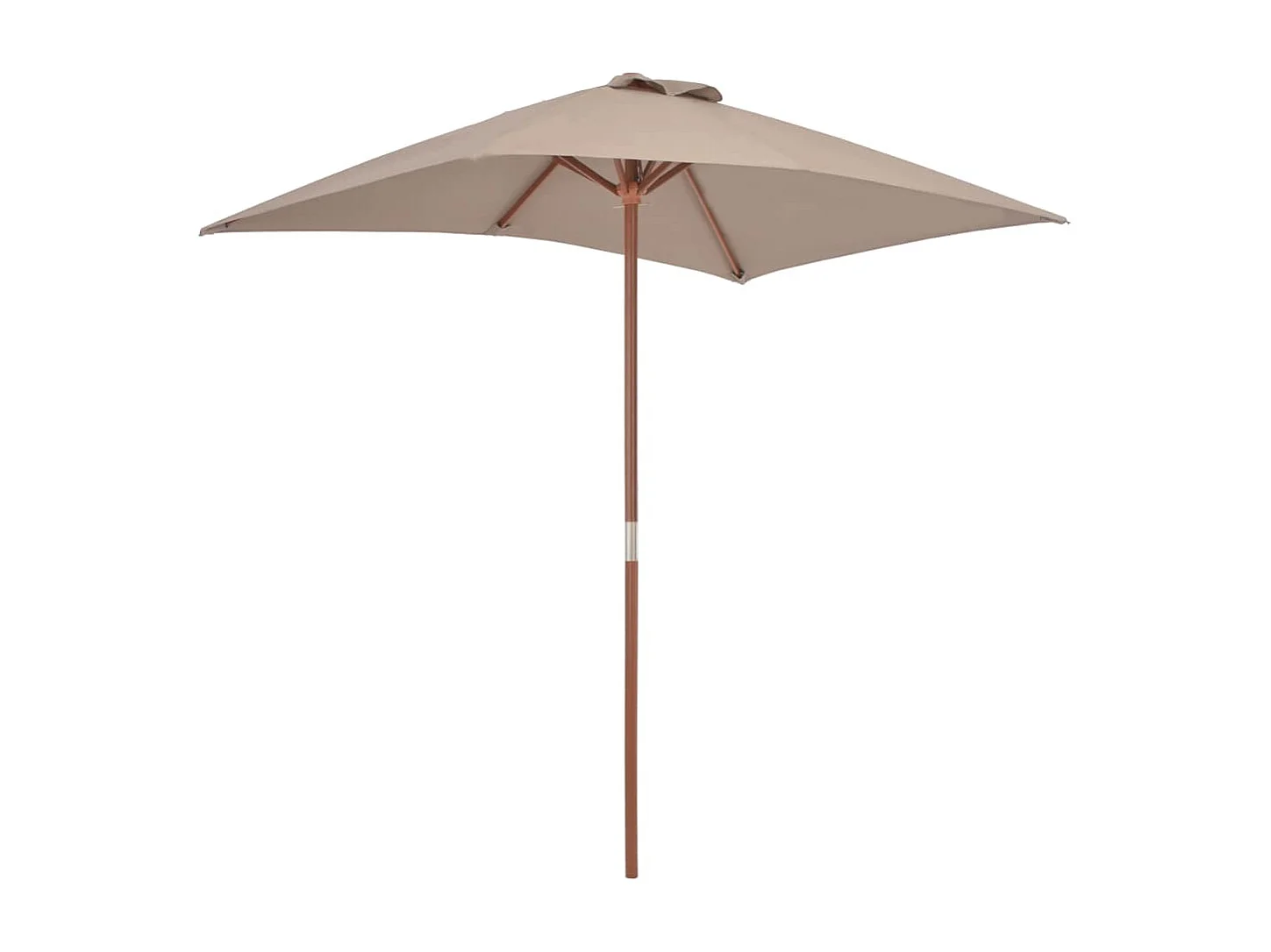 Parasol avec mât en bois 150x200 Taupe