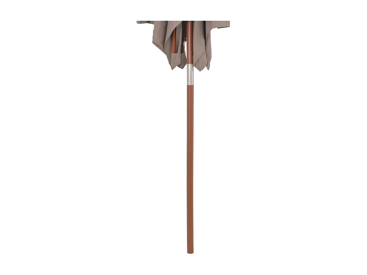 Parasol avec mât en bois 150x200 Taupe
