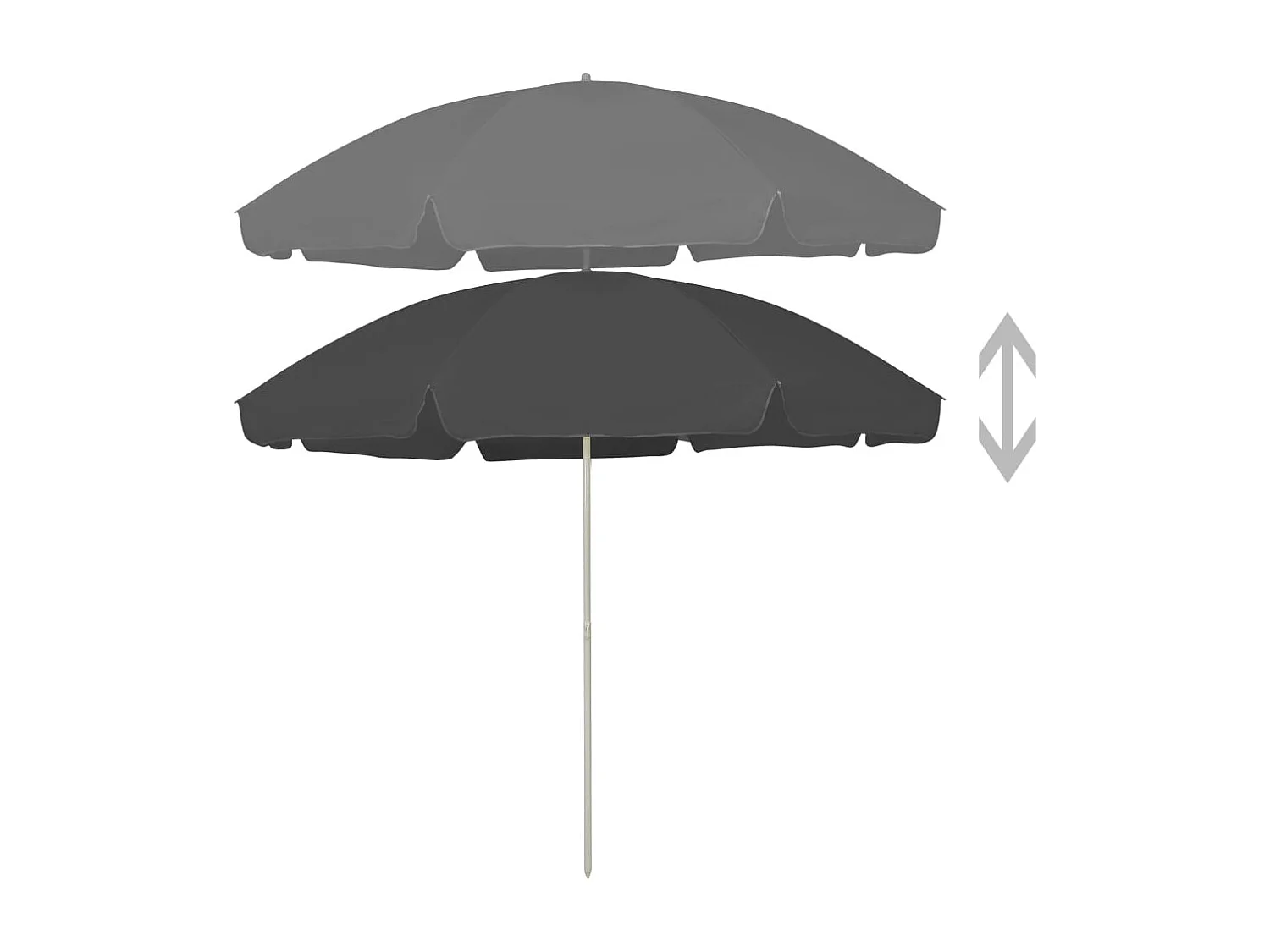 Parasol de plage Anthracite 300cm