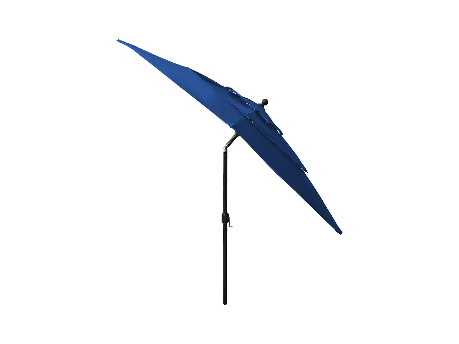 Parasol à 3 niveaux avec mât en aluminium Bleu azuré 2,5x2,5 m