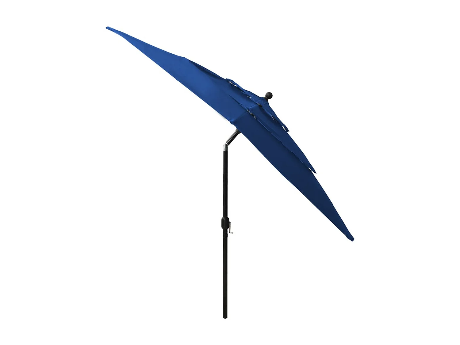 Parasol à 3 niveaux avec mât en aluminium Bleu azuré 2,5x2,5 m