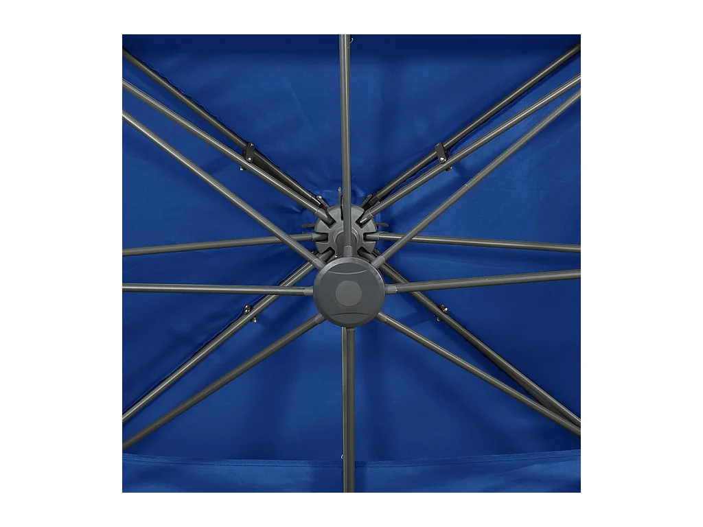 Parasol déporté à double toit Bleu azuré 400x300