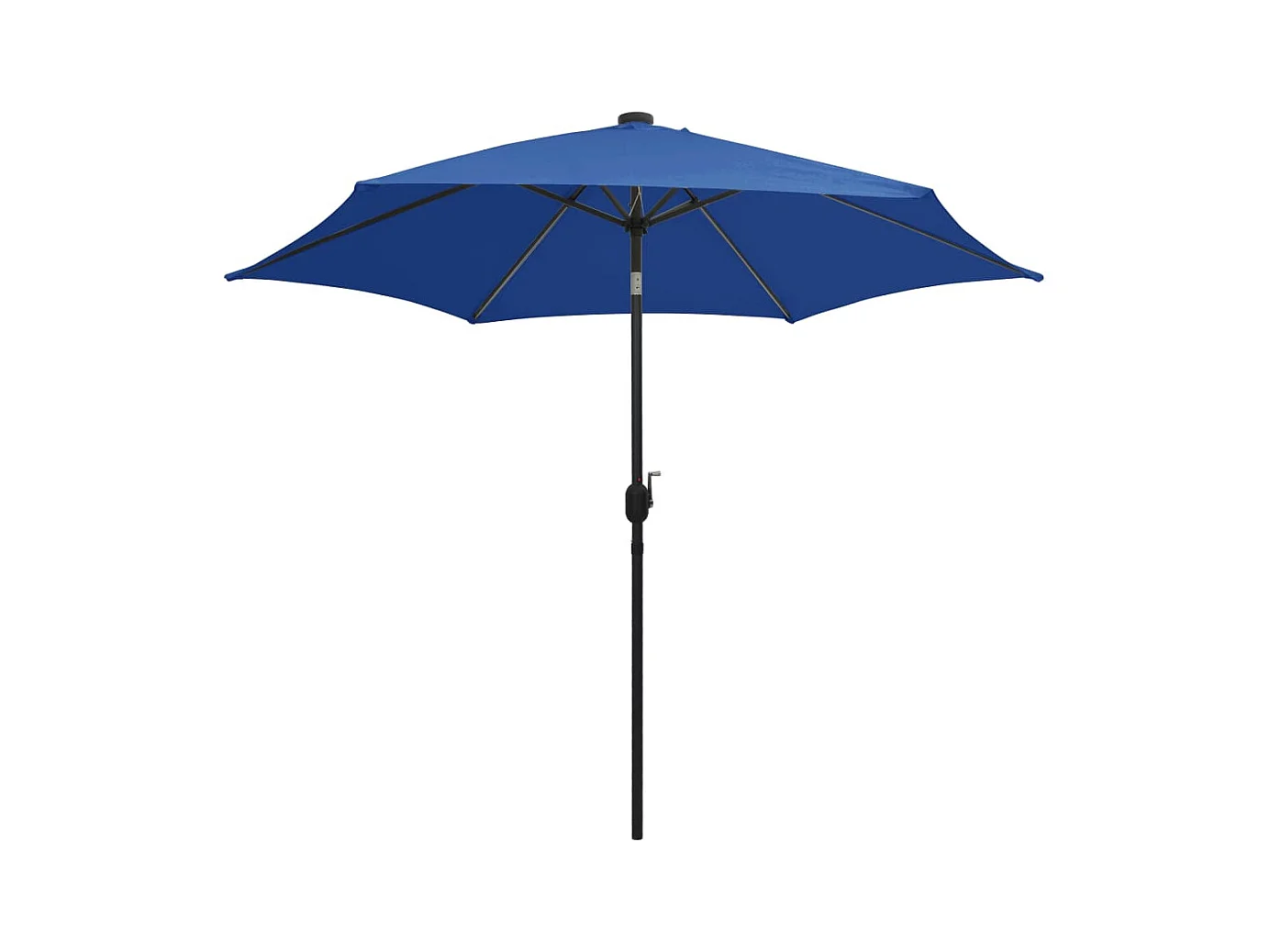 Parasol avec LED et mât en aluminium 300cm Bleu azuré