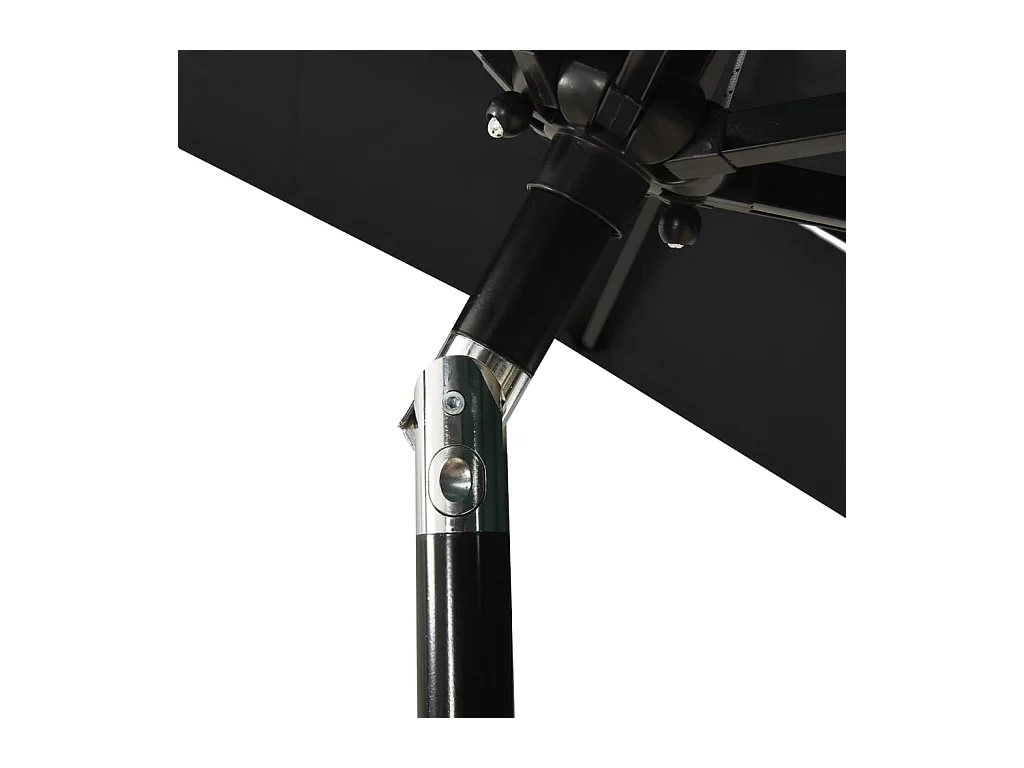Parasol à 3 niveaux avec mât en aluminium Noir 2x2 m