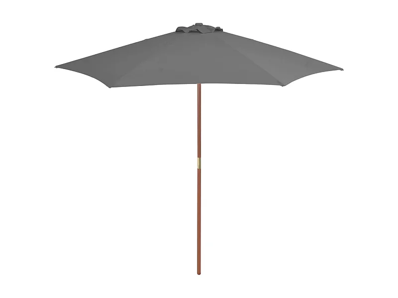 Parasol d'extérieur avec mât en bois 270cm Anthracite