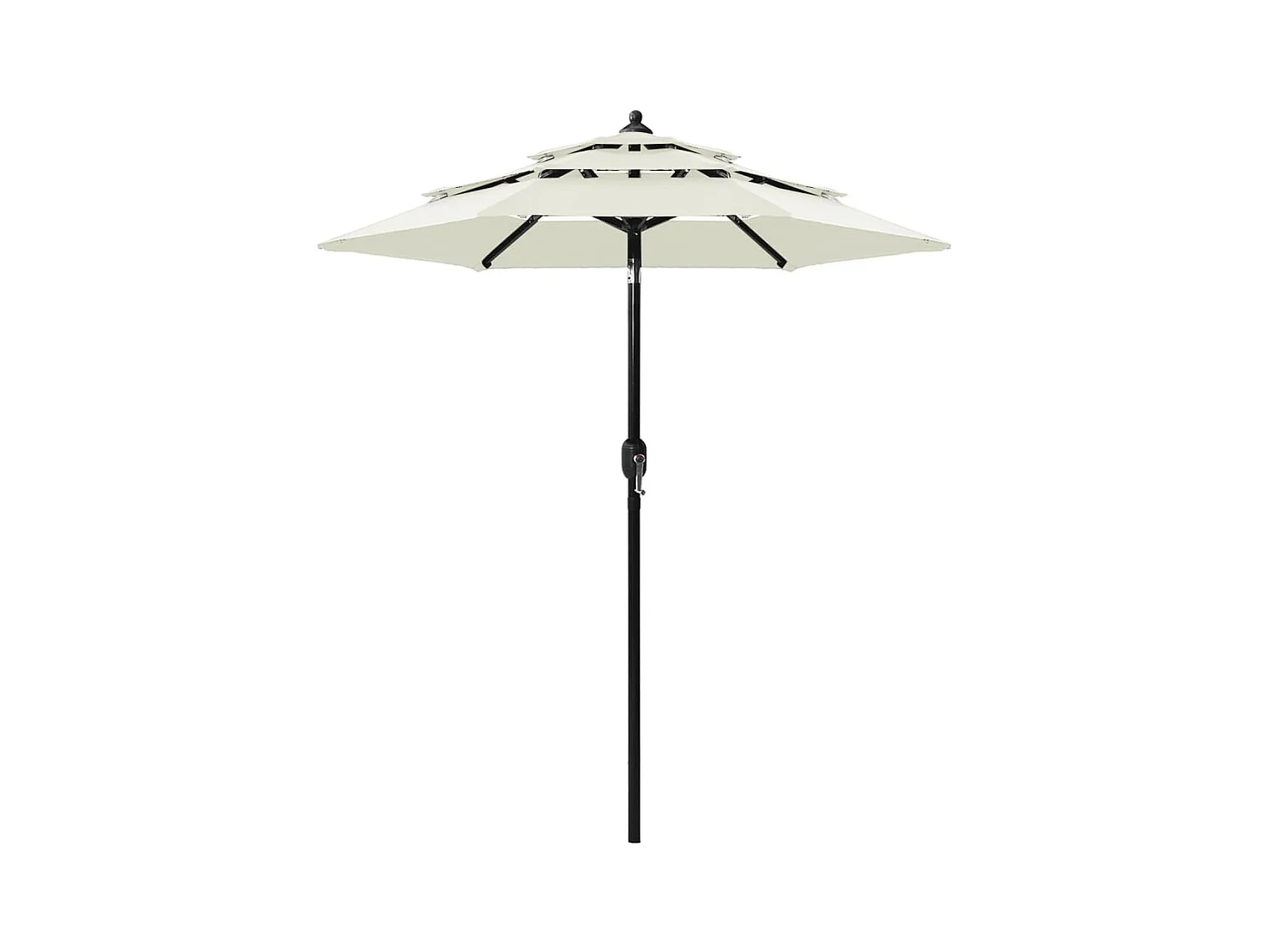 Parasol à 3 niveaux avec mât en aluminium Sable 2 m
